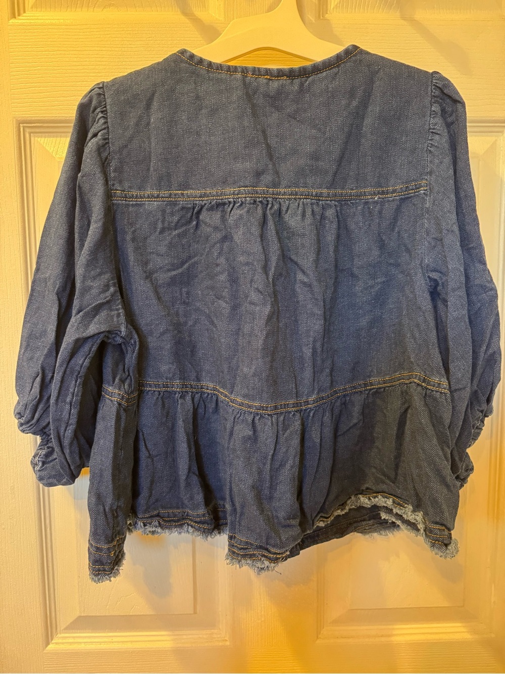 NWOT Pilcro Denim Peasant Blouse - Picture 2 of 4